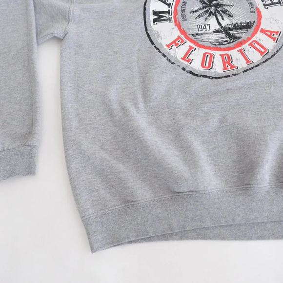 Vintage 90s Jerzees Gray Madeira  Beach Florida Crew Neck Sweater Large - Picture 6 of 9